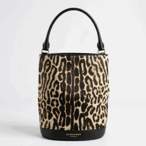 Burberry Prorsum Calf Hair Leopard Print Bucket Bag