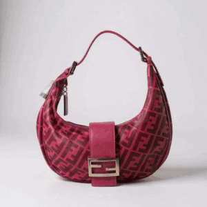 Fendi Zucca Half-Moon Shoulder Bag