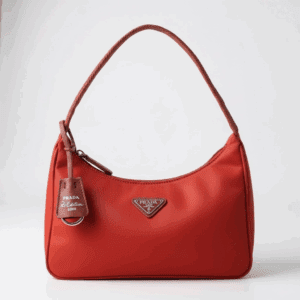 Prada Red Nylon Re-Edition 2000 Baguette Bag