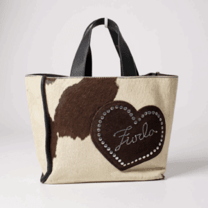 Furla Cow-Print Calf Hair Top Handle Mini Bag