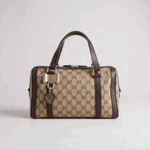 Gucci Duchessa Small Boston Bag in Brown Canvas
