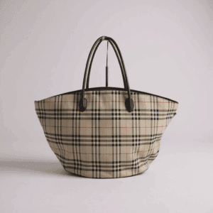 Burberry Nova Check Blue Label Tote Nylon Beige