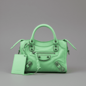 Balenciaga Neon Green Leather Mini Neo Classic Bag